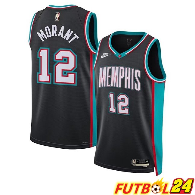 Camiseta NBA Memphis Grizzlies (Ja Morant 12) Negro 2025/2026