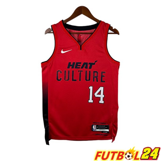 Camiseta NBA Miami Heat (Tyler Herro 14) Rojo 2024/2025