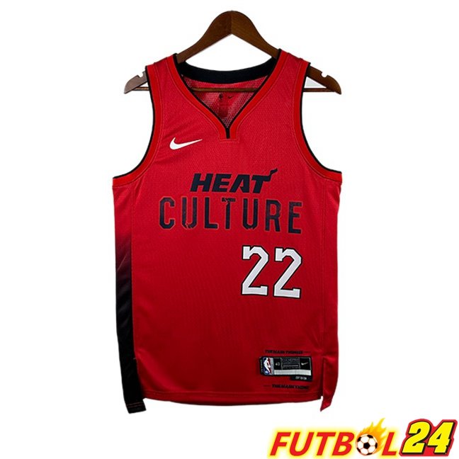 Camiseta NBA Miami Heat (Jimmy Butler III 22) Rojo 2024/2025