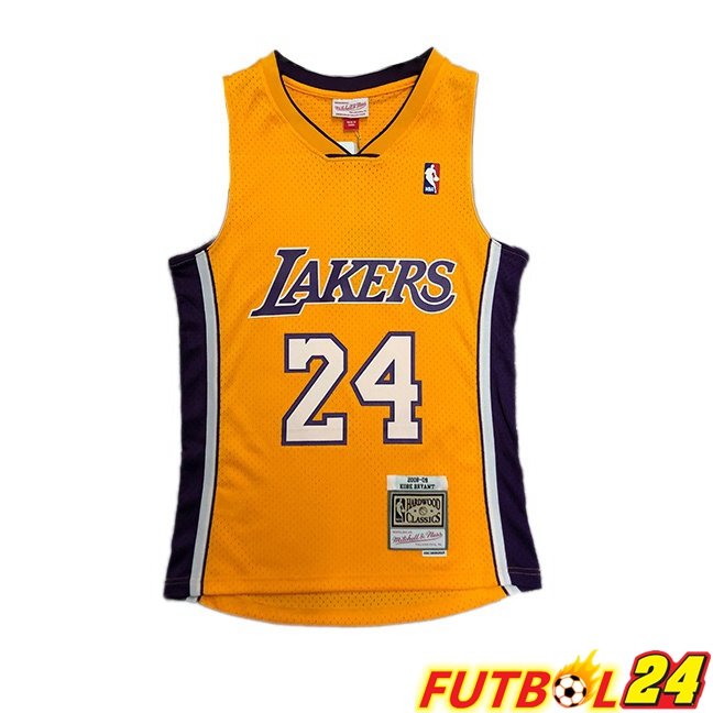 Camiseta NBA Los Angeles Lakers (Kobe Bryant 24) Retro Amarillo 2008-2009
