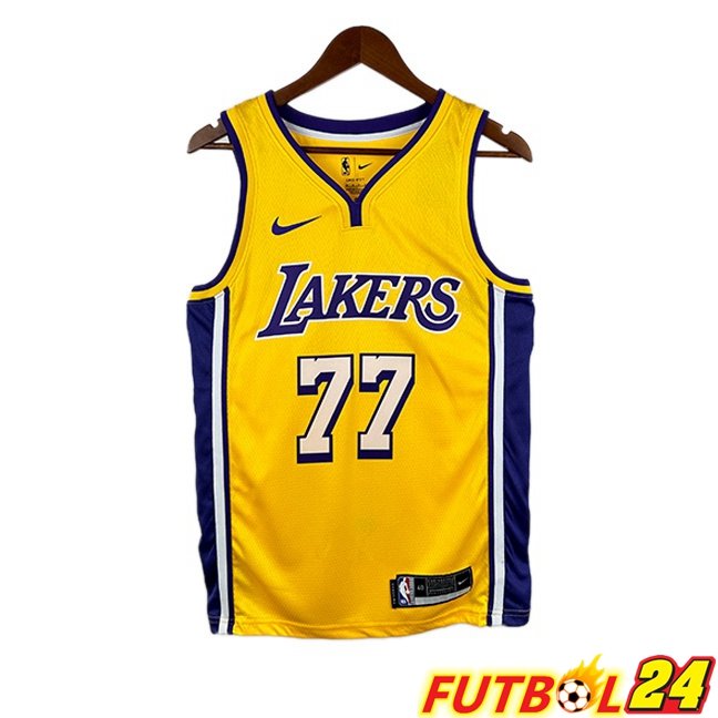 Camiseta NBA Los Angeles Lakers (Luka Dončić 77) Edición Especial Amarillo