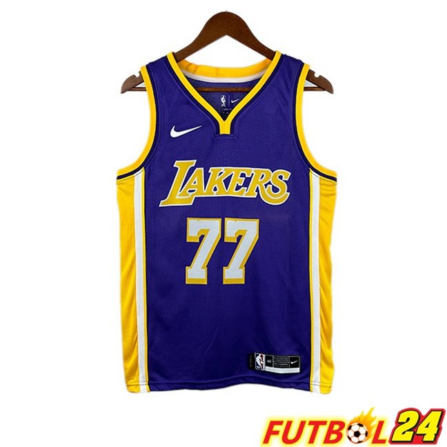 Camiseta NBA Los Angeles Lakers (Luka Dončić 77) Edición Especial Púrpura