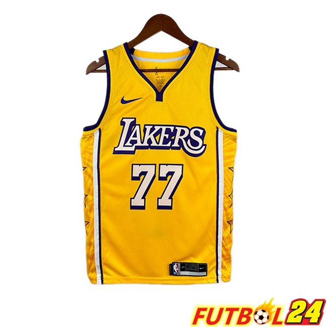 Camiseta NBA Los Angeles Lakers (Luka Dončić 77) Edición Especial Amarillo