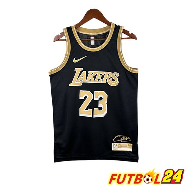 Camiseta NBA Los Angeles Lakers (LeBron James 23) Negro 2023/2024