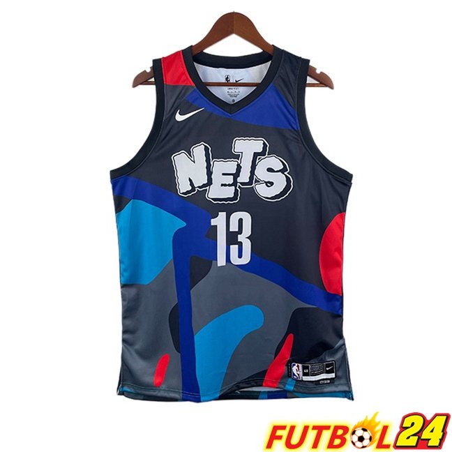Camiseta NBA Brooklyn Nets (James Harden 13) Azul Negro 2024/2025