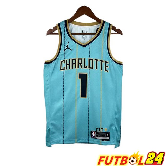 Camiseta NBA Charlotte Hornets (LaMelo Ball 1) Azul 2024/2025