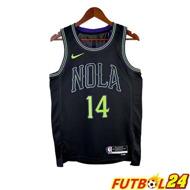Camiseta NBA New Orleans Pelicans (Brandon Ingram 14) Negro 2025/2026