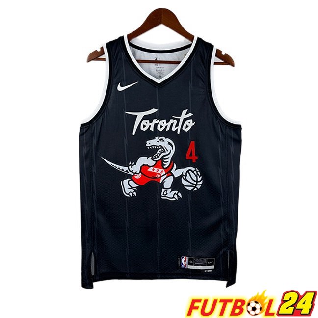 Camiseta NBA Toronto Raptors (Scottie Barnes 4) Negro 2025/2026