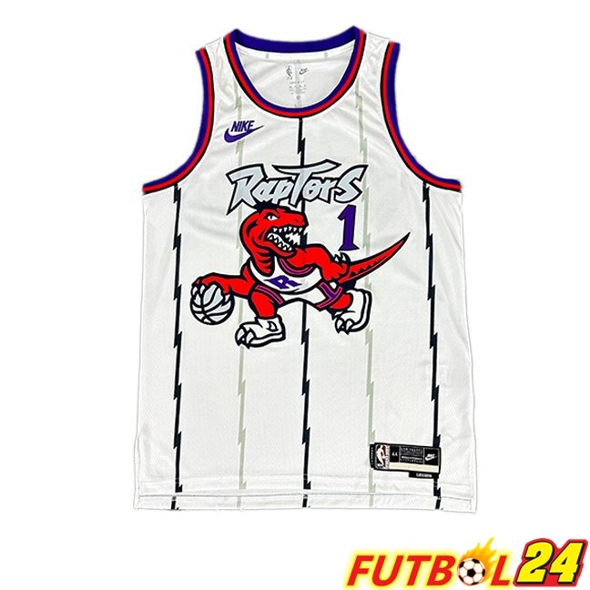 Camiseta NBA Toronto Raptors (Tracy McGrady 1) Retro Blanco 1998-1999