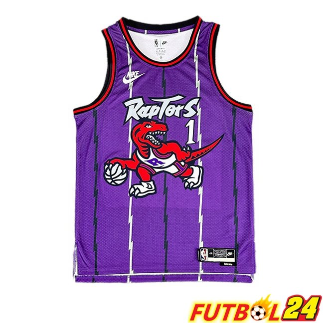 Camiseta NBA Toronto Raptors (Tracy McGrady 1) Retro Púrpura 1998-1999
