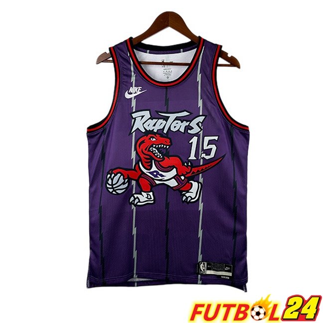 Camiseta NBA Toronto Raptors (Vince Carter 15) Retro Púrpura 1998-1999