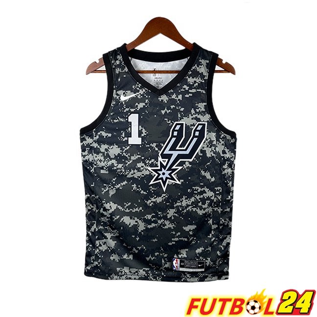 Camiseta NBA San Antonio Spurs (Victor Wembanyama 1) Edición Especial Negro 2025/2026