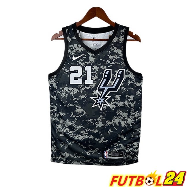 Camiseta NBA San Antonio Spurs (Tim Duncan 21) Edición Especial Negro 2025/2026