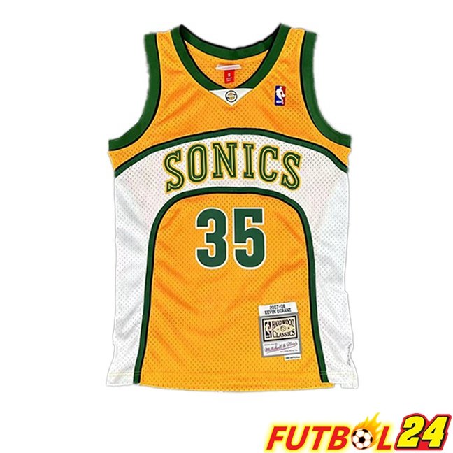 Camiseta NBA Oklahoma City Thunder (Kevin Durant 35) Retro Amarillo 2007-2008