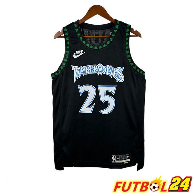 Camiseta NBA Minnesota Timberwolves (Derrick Rosado 25) Negro 2025/2026