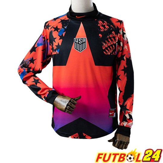 Camisetas De Futbol Estados Unidos Manga Larga Portero Naranja/Púrpura 2026/2027