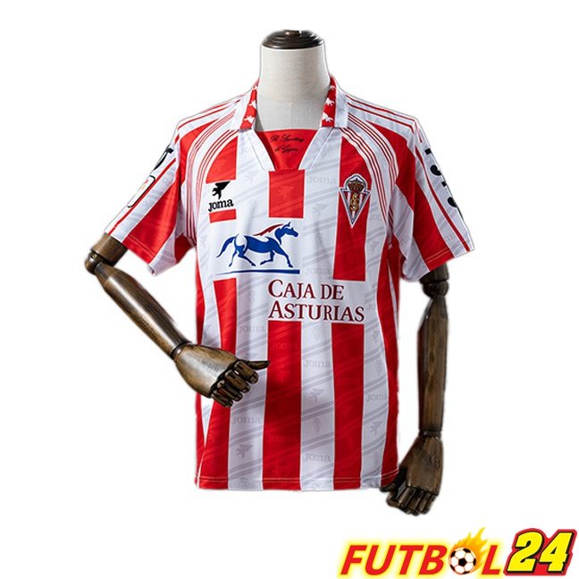 Camisetas De Futbol Sporting Gijon Retro Primera Rojo Blanco 1995-1996