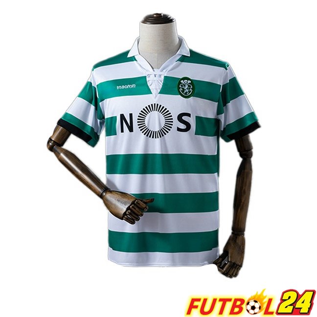 Camisetas De Futbol Sporting CP Retro Primera Verde Blanco 2018-2019
