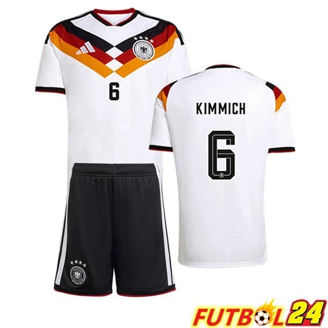 Camisetas De Futbol Alemania (KIMMICH 6) Ninos Primera Blanco 2026/2027