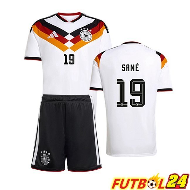 Camisetas De Futbol Alemania (SANÉ 19) Ninos Primera Blanco 2026/2027