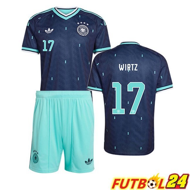 Camisetas De Futbol Alemania (WIRTZ 17) Ninos Segunda Azul Real 2026/2027