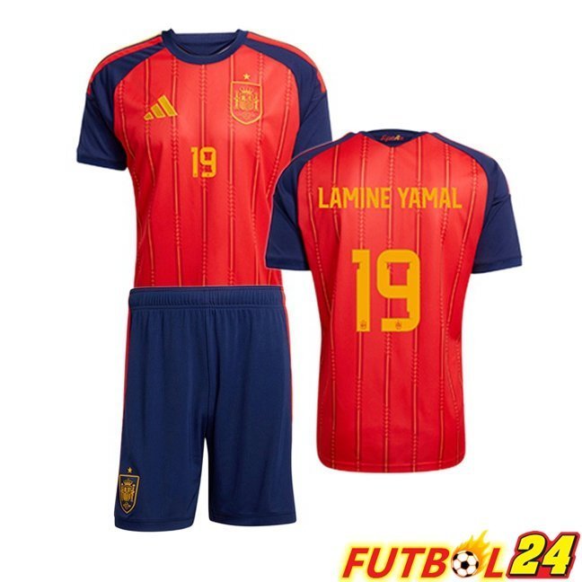 Camisetas De Futbol España (LAMINE YAMAL 19) Ninos Primera Rojo 2026/2027