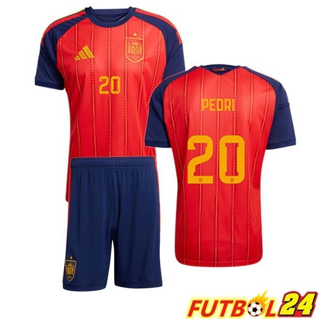 Camisetas De Futbol España (PEDRI 20) Ninos Primera Rojo 2026/2027