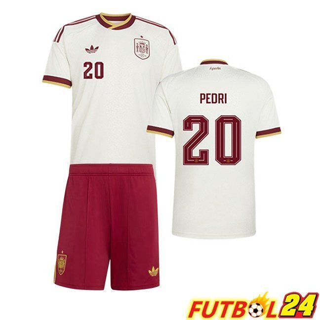 Camisetas De Futbol España (PEDRI 20) Ninos Segunda Blanco 2026/2027