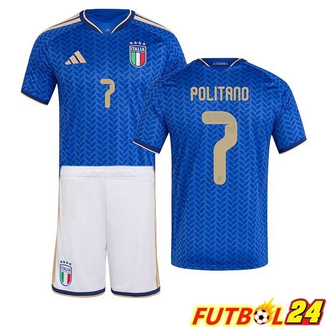 Camisetas De Futbol Italia (POLITANO 7) Ninos Primera Azul 2026/2027