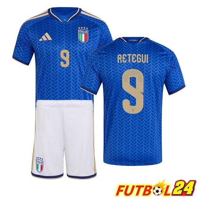 Camisetas De Futbol Italia (RETEGUI 9) Ninos Primera Azul 2026/2027