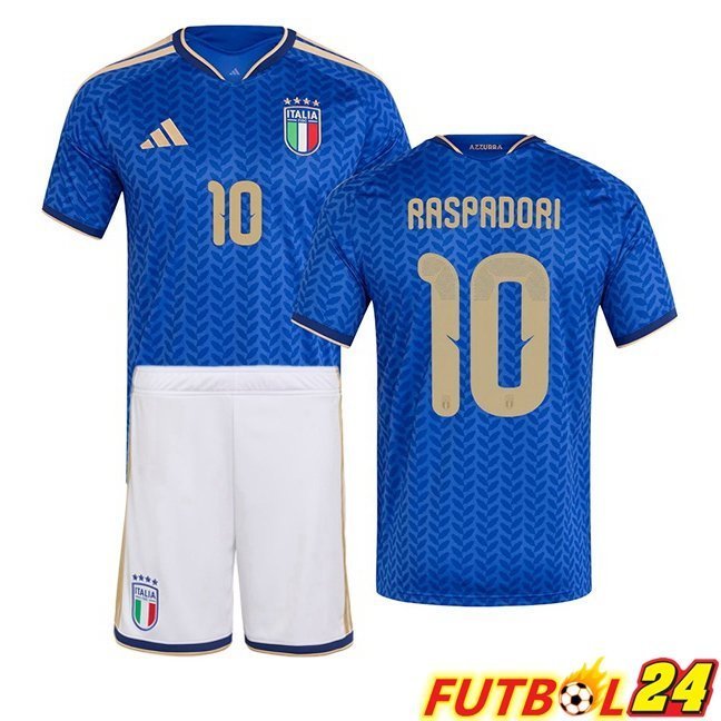 Camisetas De Futbol Italia (RASPADORI 10) Ninos Primera Azul 2026/2027