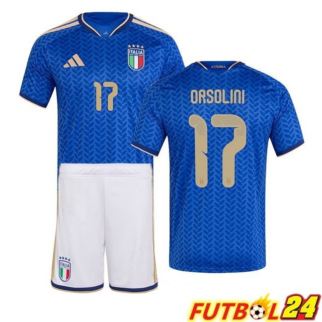 Camisetas De Futbol Italia (ORSOLINI 17) Ninos Primera Azul 2026/2027
