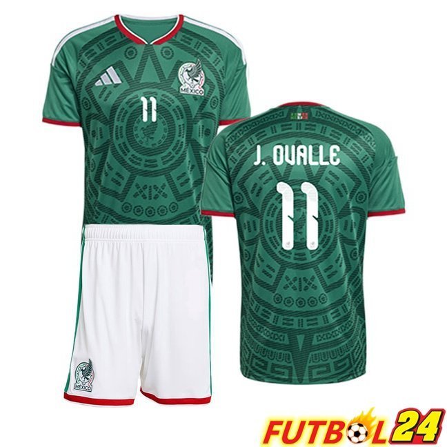 Camisetas De Futbol México (J. OVALLE 11) Ninos Primera Verde 2026/2027