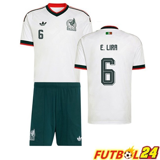 Camisetas De Futbol México (E. LIRA 6) Ninos Segunda Blanco 2026/2027