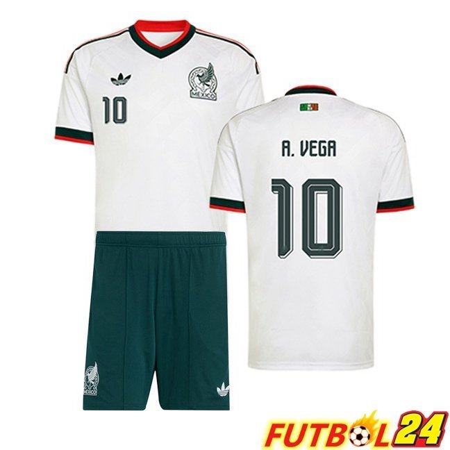 Camisetas De Futbol México (A. VEGA 10) Ninos Segunda Blanco 2026/2027