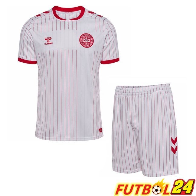 Camisetas De Futbol Dinamarca Ninos Segunda Blanco 2026/2027