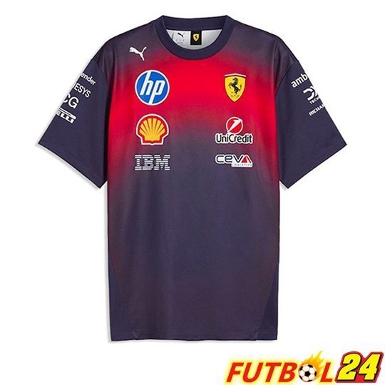 T-Shirt F1 Scuderia Ferrari Team Púrpura/Rojo 2026