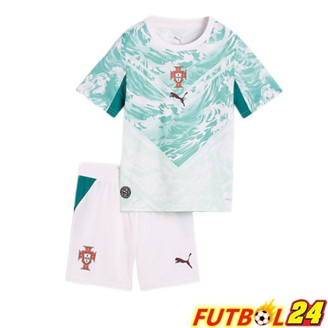 Camisetas De Futbol Portugal Ninos Segunda Verde Blanco 2026/2027