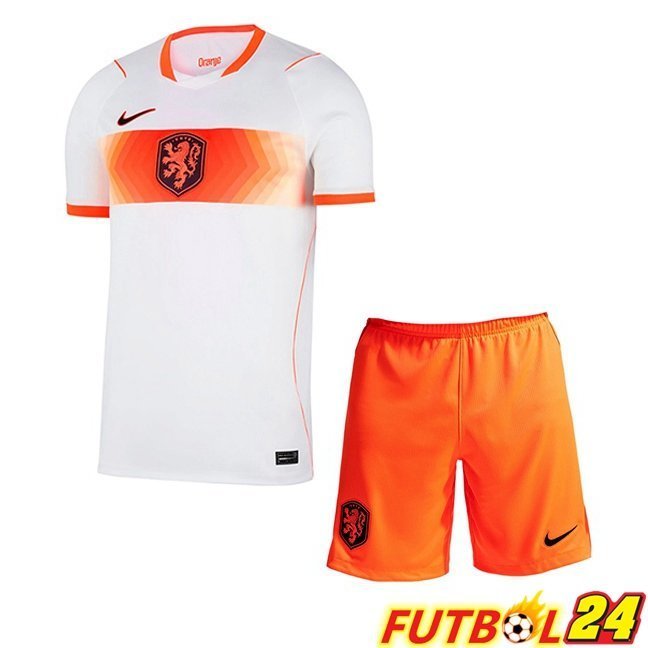 Camisetas De Futbol Países Bajos Ninos Segunda Blanco 2026/2027