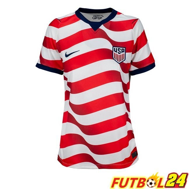 Camisetas De Futbol Estados Unidos Mujer Primera Rojo Blanco 2026/2027