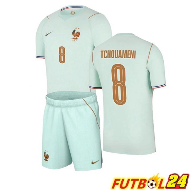 Camisetas De Futbol Francia (TCHOUAMENI 8) Ninos Segunda Verde 2026/2027