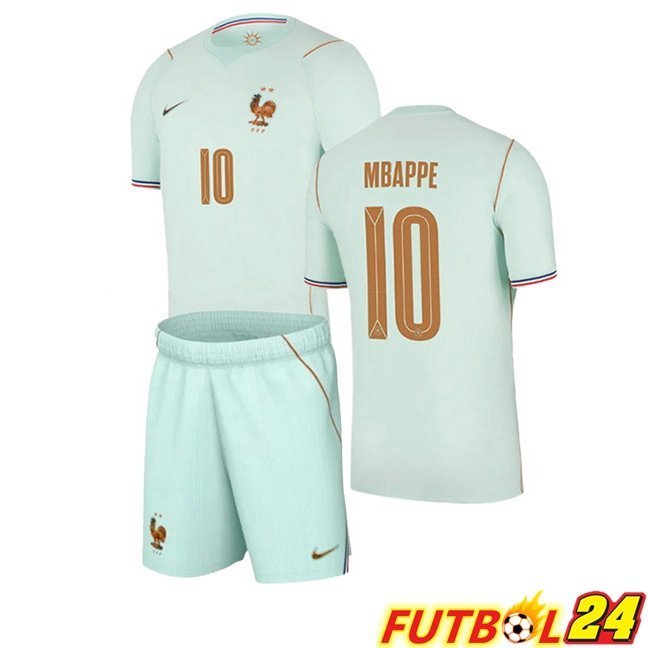 Camisetas De Futbol Francia (MBAPPE 10) Ninos Segunda Verde 2026/2027