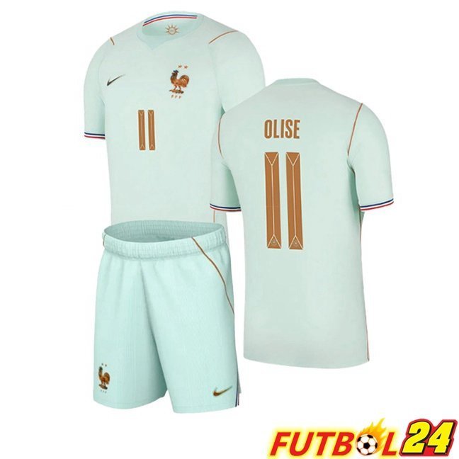 Camisetas De Futbol Francia (OLISE 11) Ninos Segunda Verde 2026/2027