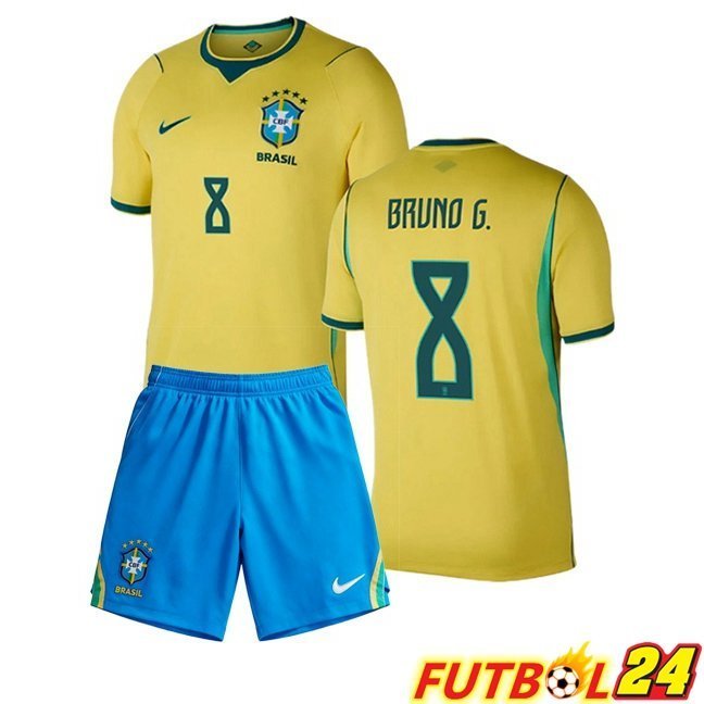Camisetas De Futbol Brasil (BRUNO G. 8) Ninos Primera Amarillo 2026/2027