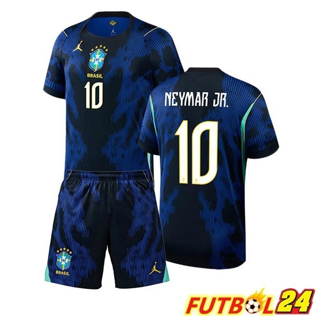 Camisetas De Futbol Brasil (NEYMAR JR 10) Ninos Segunda Azul Real 2026/2027