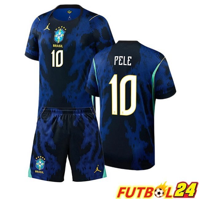 Camisetas De Futbol Brasil (PELE 10) Ninos Segunda Azul Real 2026/2027