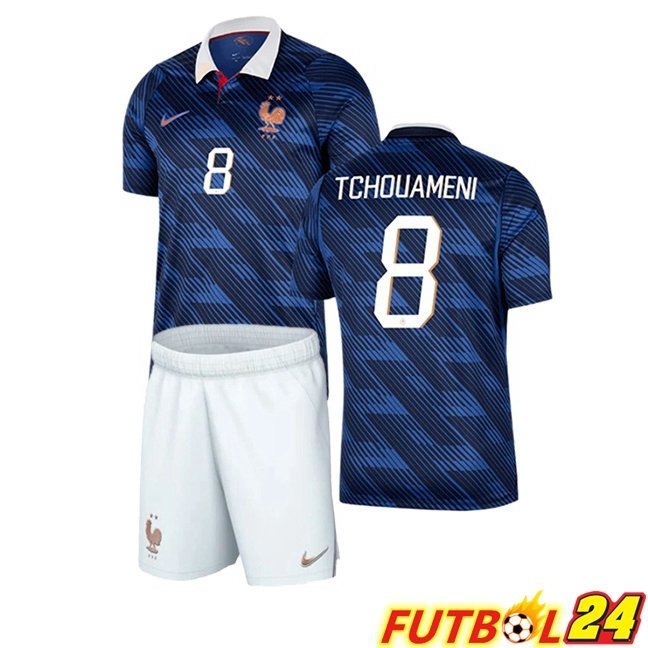 Camisetas De Futbol Francia (TCHOUAMENI 8) Ninos Primera Azul Real 2026/2027