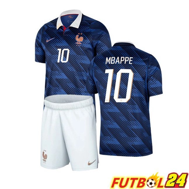 Camisetas De Futbol Francia (MBAPPE 10) Ninos Primera Azul Real 2026/2027