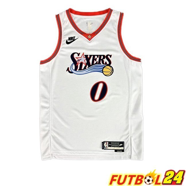 Camiseta NBA Philadelphia 76ers (Tyrese Maxey) Blanco 2025/2026