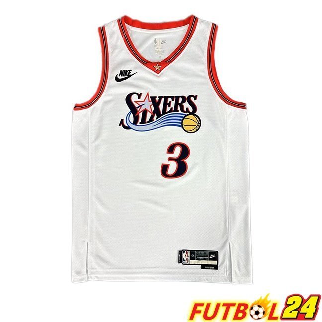 Camiseta NBA Philadelphia 76ers (Allen Iverson 3) Blanco 2025/2026